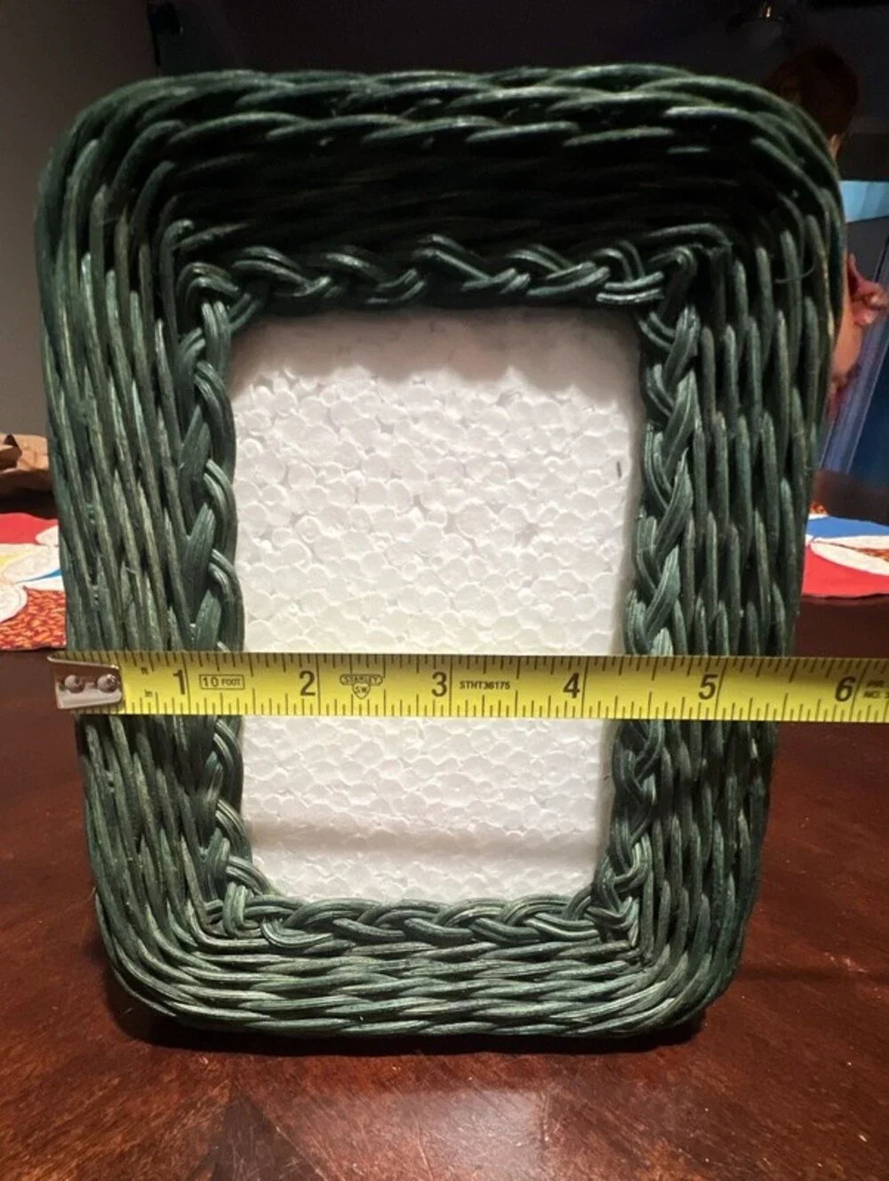 Vintage Two's Company Green Wicker Weave Photo Frame